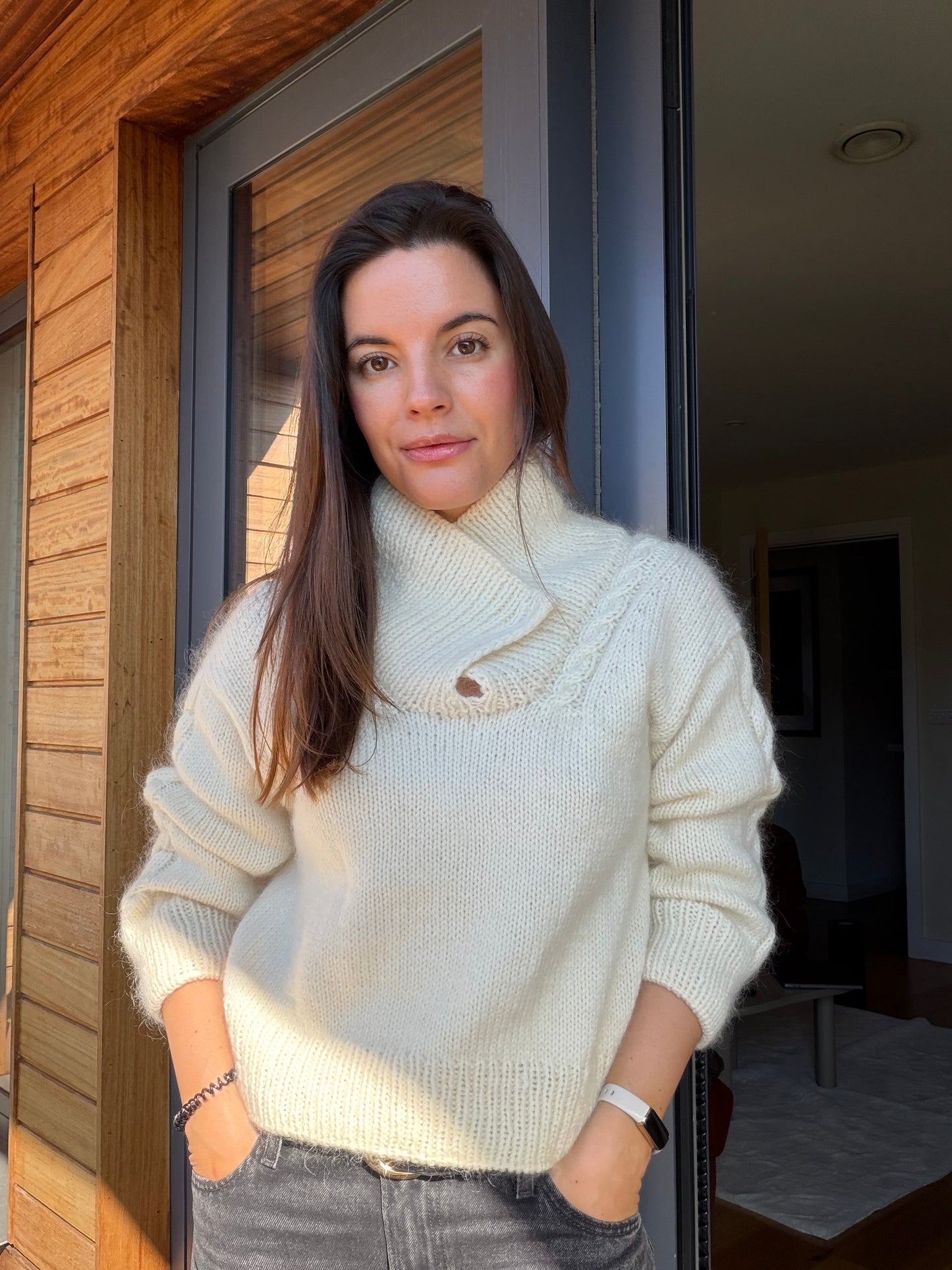 Fold-over Collar Pilates Jumper Knitting Pattern