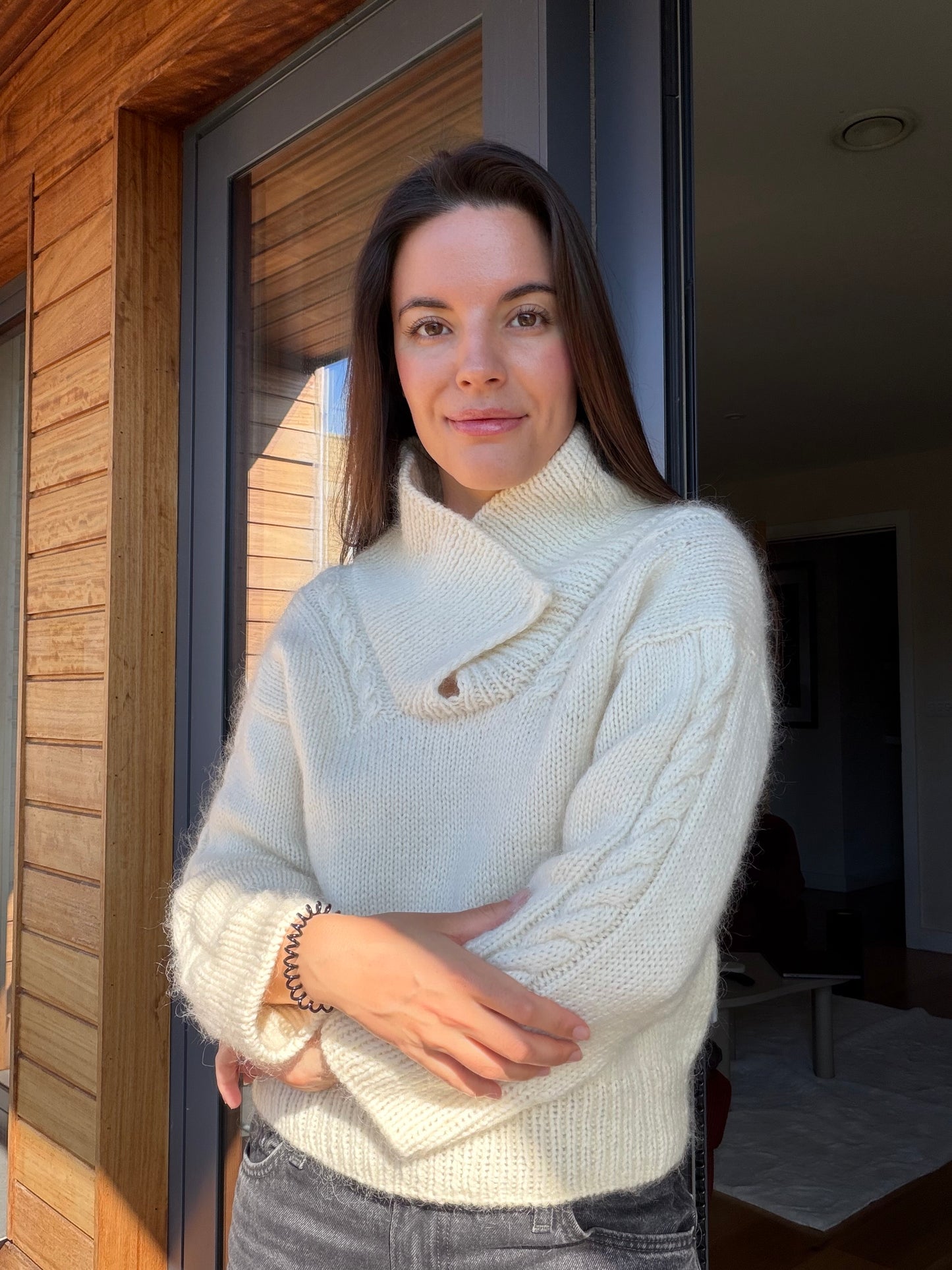 Fold-over Collar Pilates Jumper Knitting Pattern