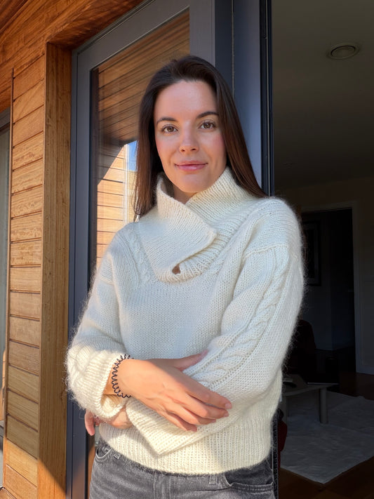 Fold-over Collar Pilates Jumper Knitting Pattern