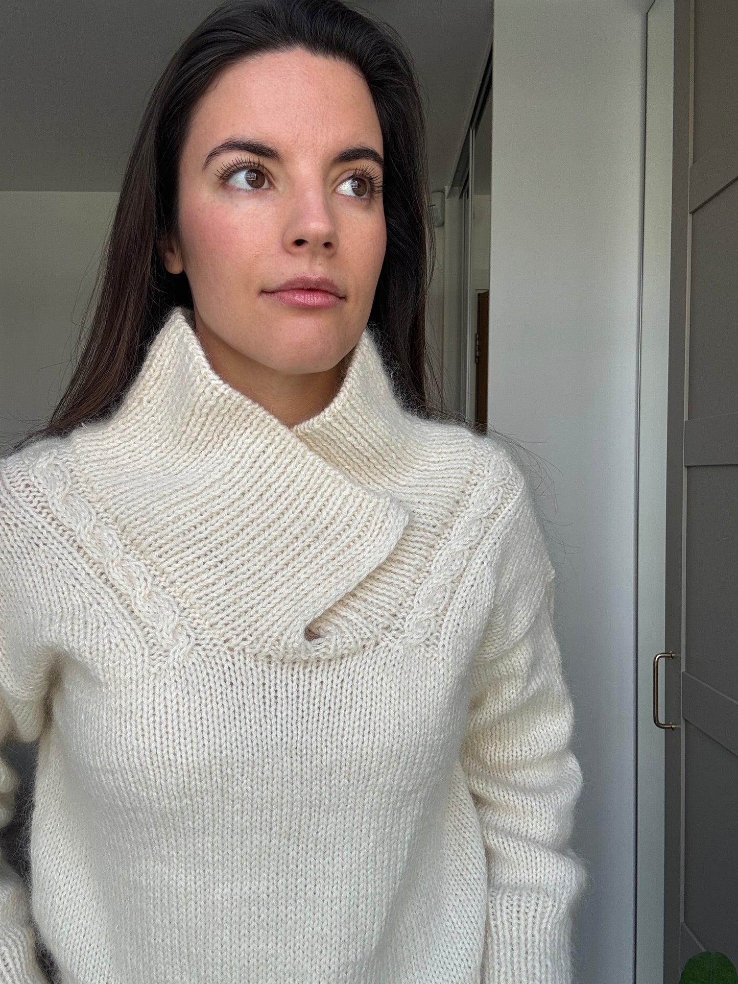 Fold-over Collar Pilates Jumper Knitting Pattern