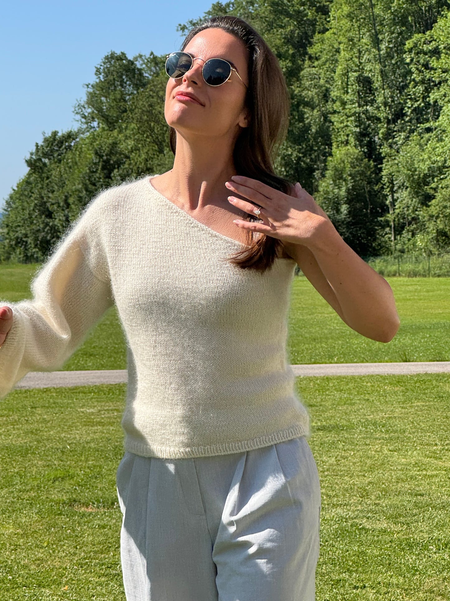 Noosa One Shoulder Summer Top Knitting Pattern for Women