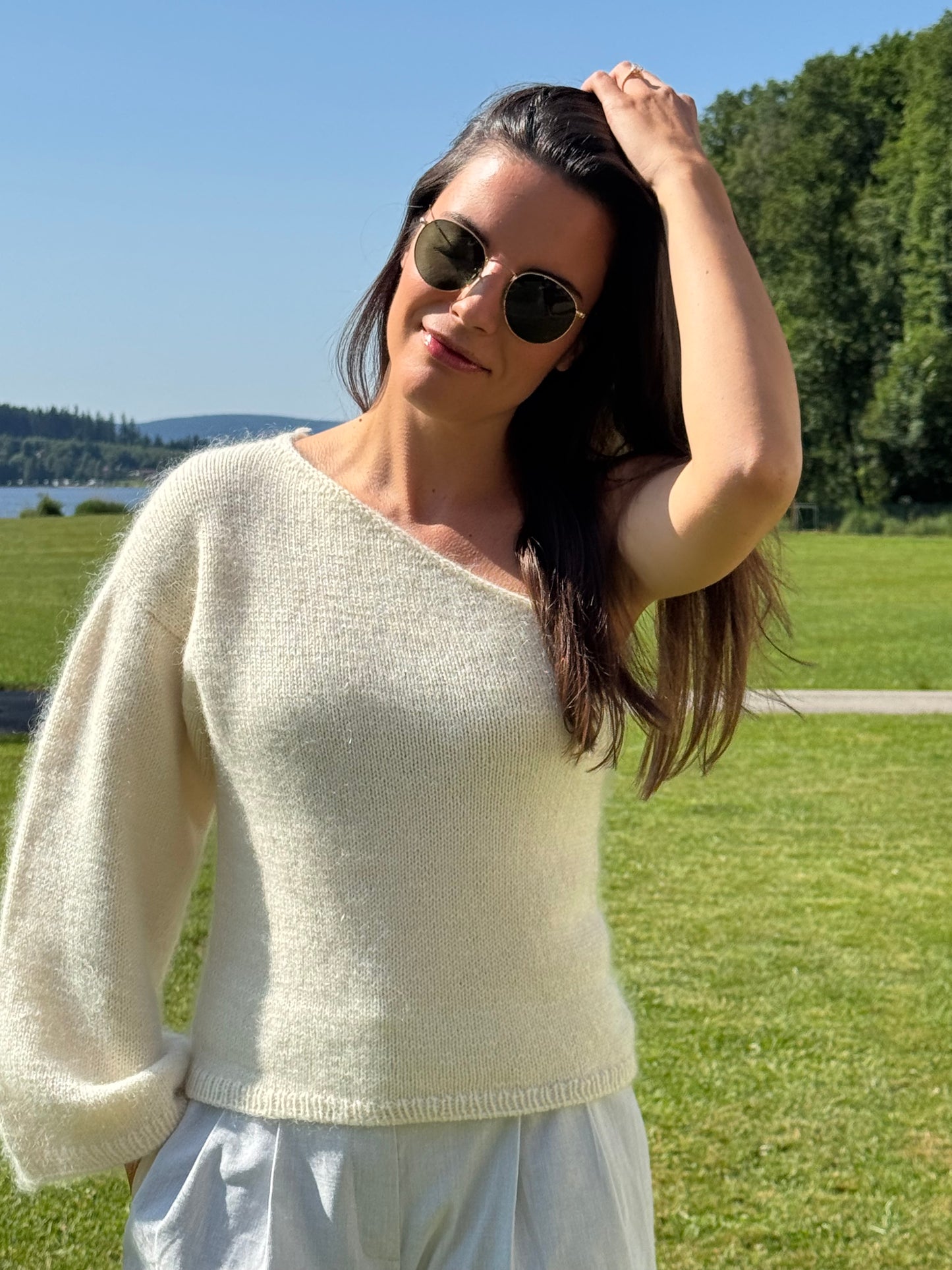 Noosa One Shoulder Summer Top Knitting Pattern for Women